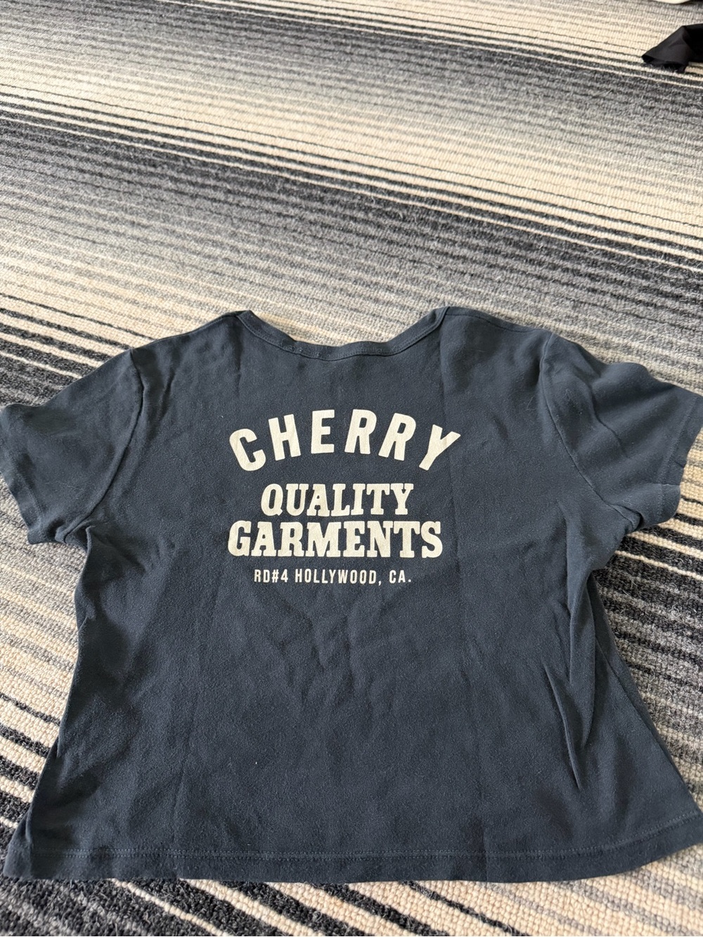 Cherry LA Navy Short-Sleeve Graphic Tee